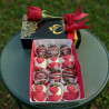 Estuche Armonía: Rosa Roja y Fresas con Chocolate Premium