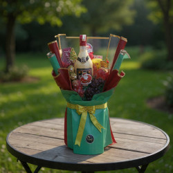 Bouquet Navideño Premium | Ponche, Ferrero y Frutas de Temporada