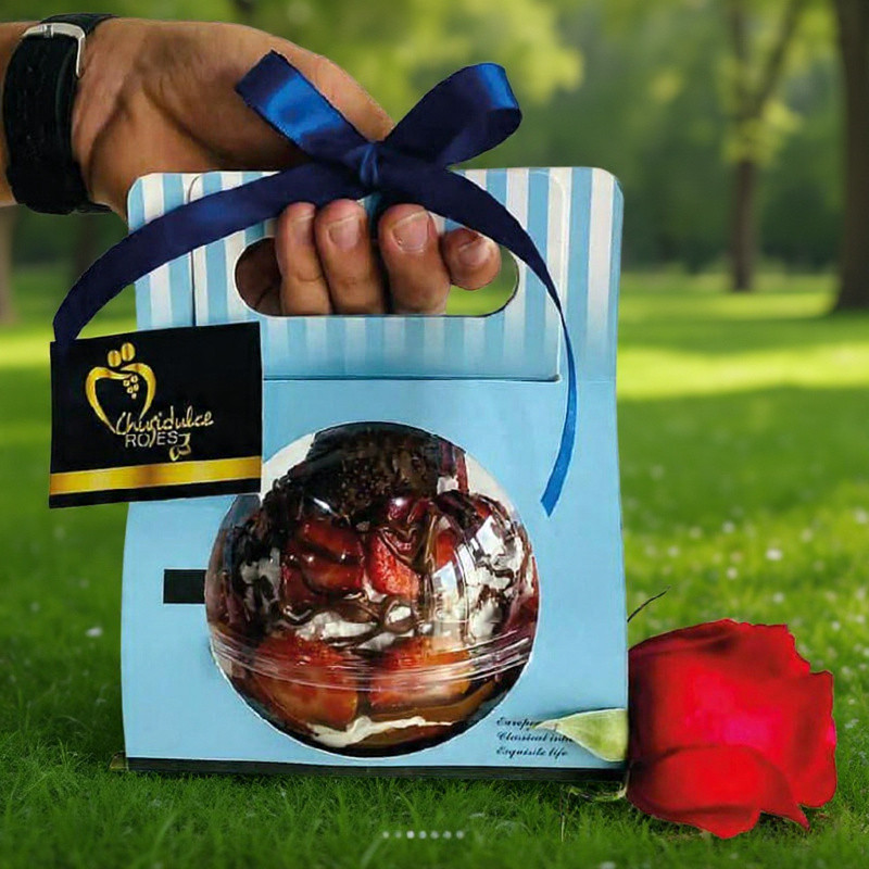 Copa de Fresas Tentación con Chocolate y Rosa | Regalo Individual de Lujo