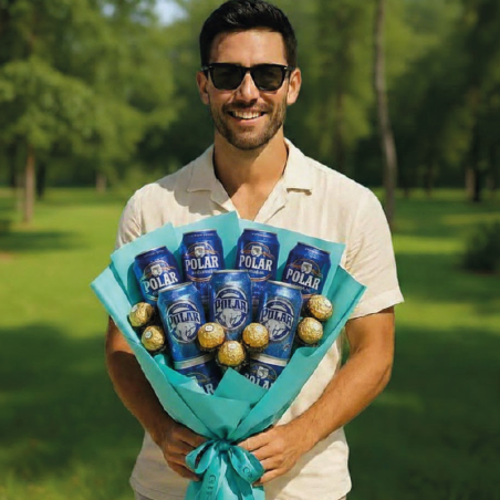Bouquet de Cervezas Polar y Ferrero Rocher | Regalo Premium Masculino