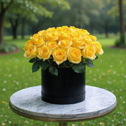 Luxury Box de Rosas Amarillas Premium
