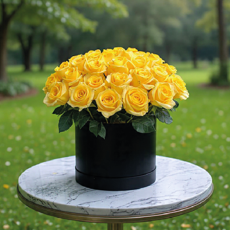 Luxury Box de Rosas Amarillas Premium