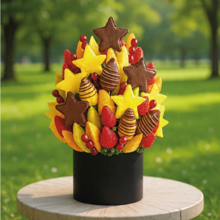 Arreglo Frutal "Estrellas de Chocolate" | Valencia y Maraca
