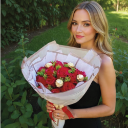 Bouquet de Rosas y Ferrero Rocher | Regalo Romántico